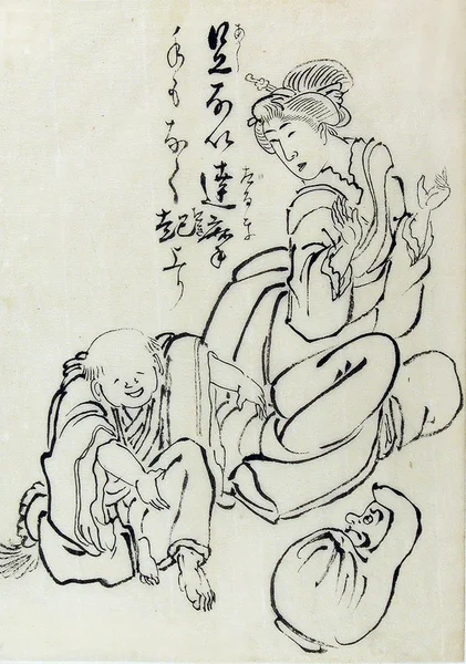 Mother watching her child who is enjoying a huge toy Series:Sketches by Holuba (