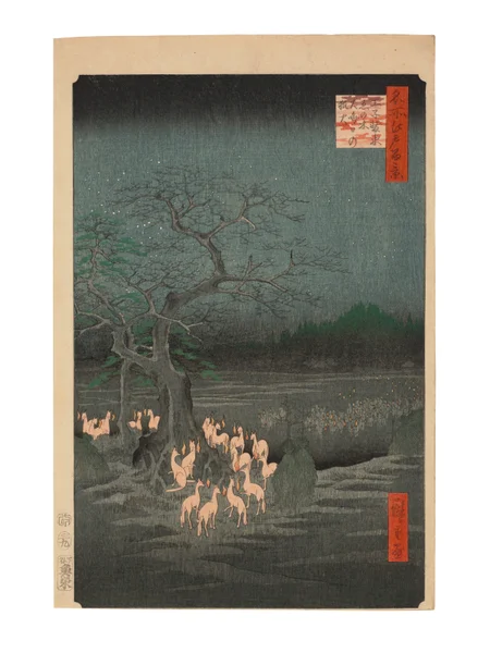 Oji shozoku enoki omisoka no kitsunebi (New Year's Eve foxfires at nettle tree, Oji)